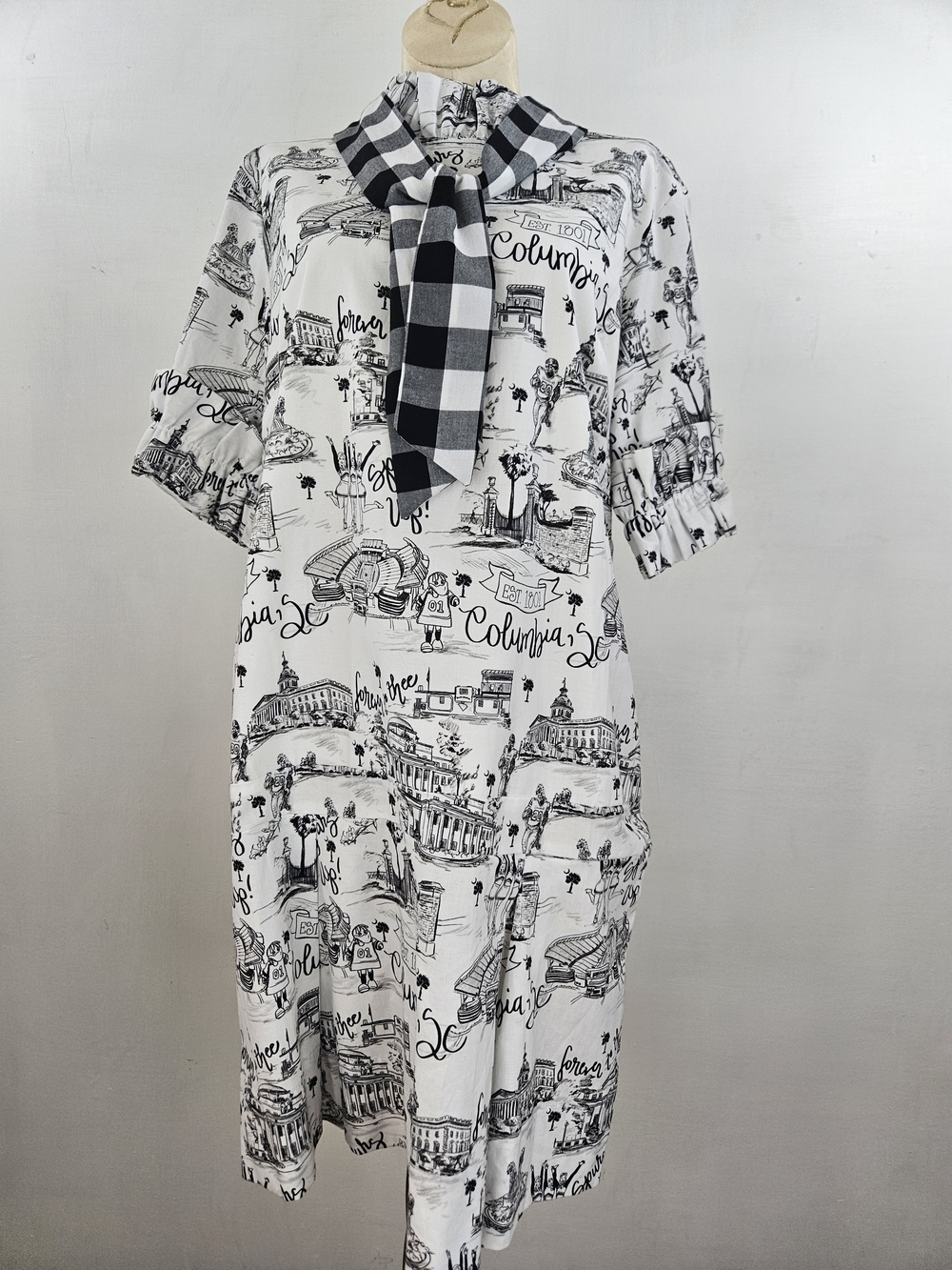 PittyPat Gamecock Black and White Dress size L - Picture 3 of 10